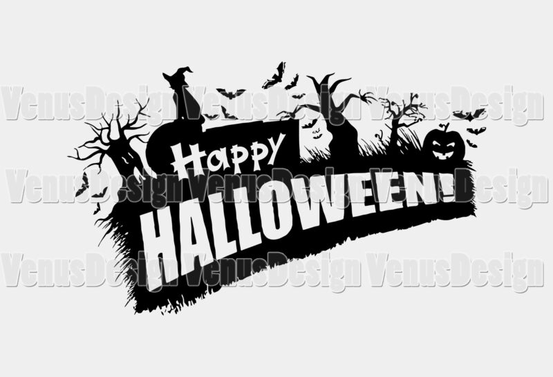 Spooky Happy Halloween Svg Editable Design