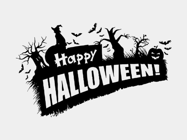 Spooky happy halloween svg editable design