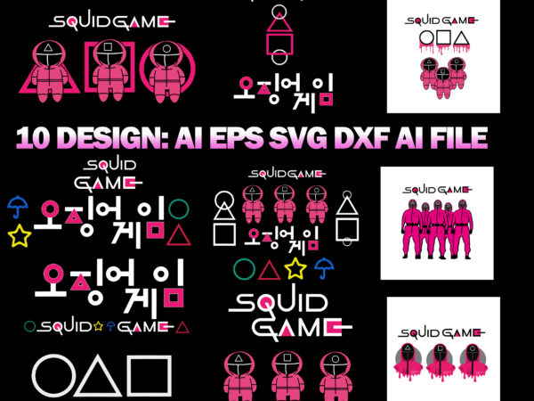 Bundle 10 design: squid game svg, squid korean drama scary game accepte the invitationsquid svg, game svg ,squid game svg, squid game movie svg, game svg, squid game png, squid