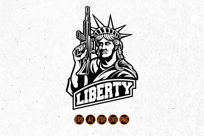 American Liberty Warrior Military Silhouette - Buy t-shirt designs