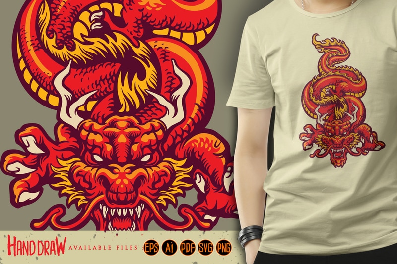 Red dragon t sales shirt