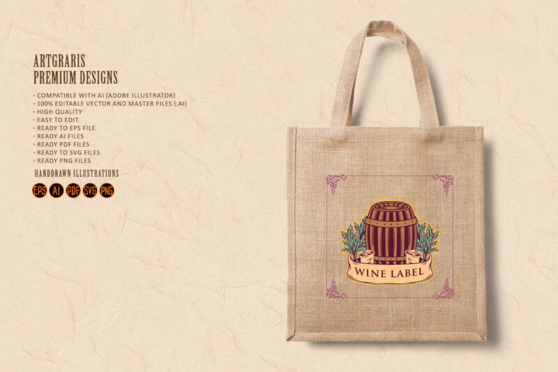 Winery Label Classic Logo Illustrations