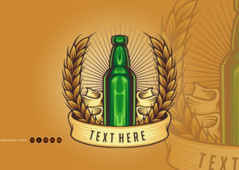 Bottle vintage Badge Illustrations