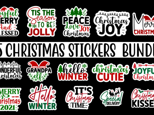 Christmas sticker design bundle