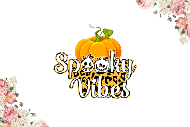 Pumpkin Spooky Vibes Leopard Plaid Diy Crafts Svg Files For Cricut, Silhouette Sublimation Files