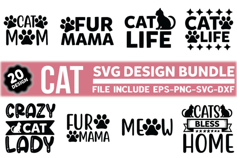 Cat Svg Design Bundle