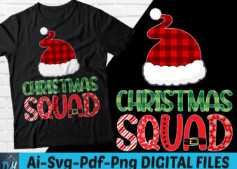 Christmas squad t-shirt design, Merry Christmas t shirt, Christmas squad SVG, Santa hat shirt, Santa Family Hat tshirt, Funny Christmas tshirt, Christmas sweatshirts & hoodies