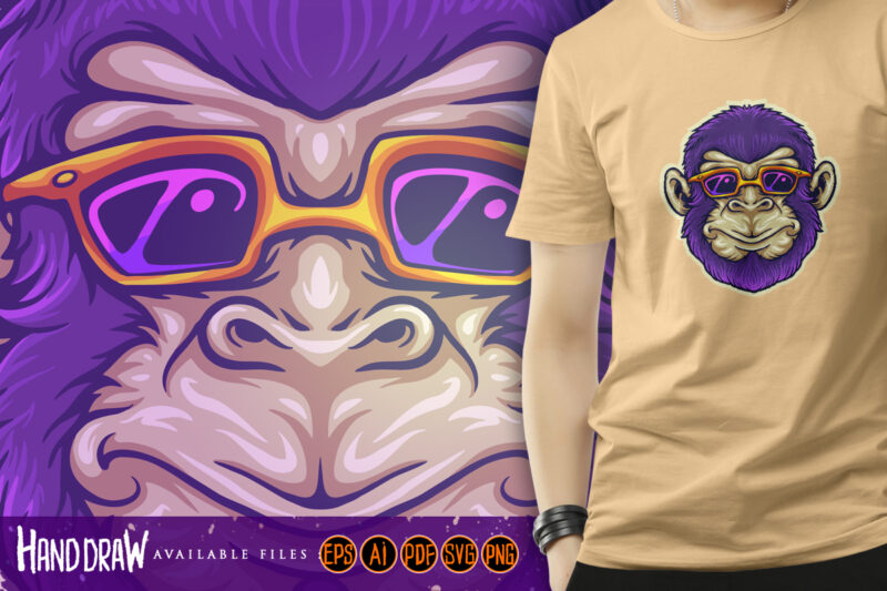 Cool Monkey Head Sunglasses Mascot