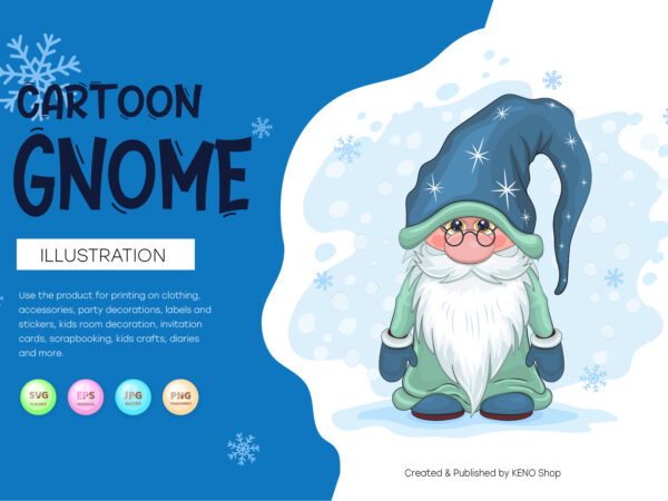 Cute cartoon gnome. t shirt vector file