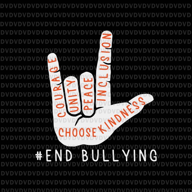 Unity Day Orange Kids 2021 Svg, Anti Bullying Love Sign Language Svg, Funny Hand Svg, Hand Svg