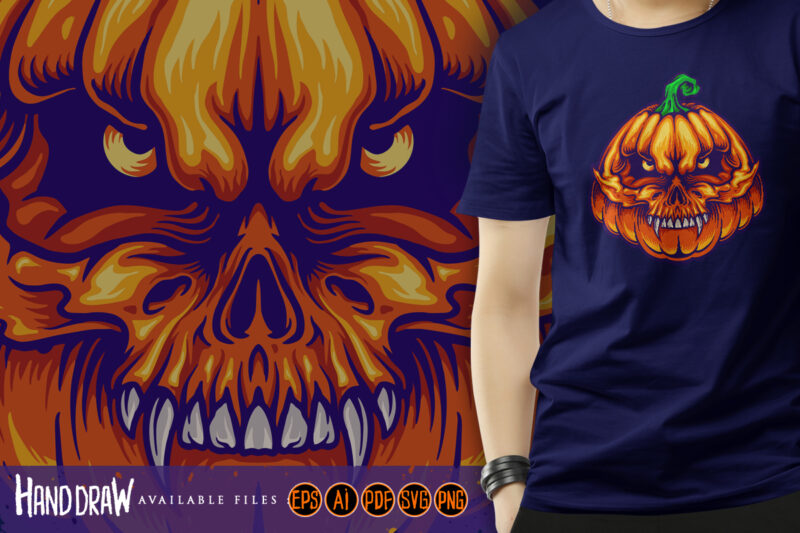 Halloween Scary Skull Jack O Lantern Faces