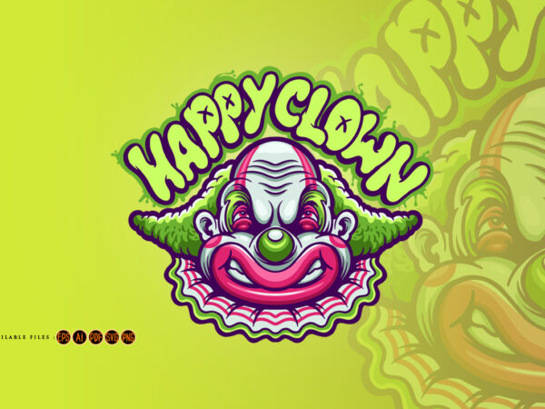 Happy clown spooky halloween mascot graphic t shirt