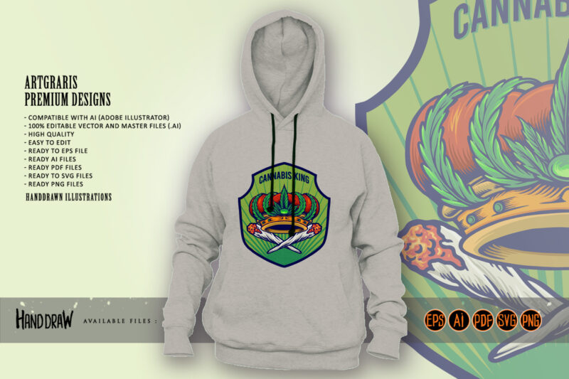 Cannabis King Crown Badge Logo - Buy t-shirt designs