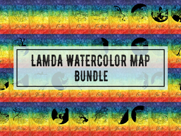 Lambda watercolor map bundle t shirt vector graphic