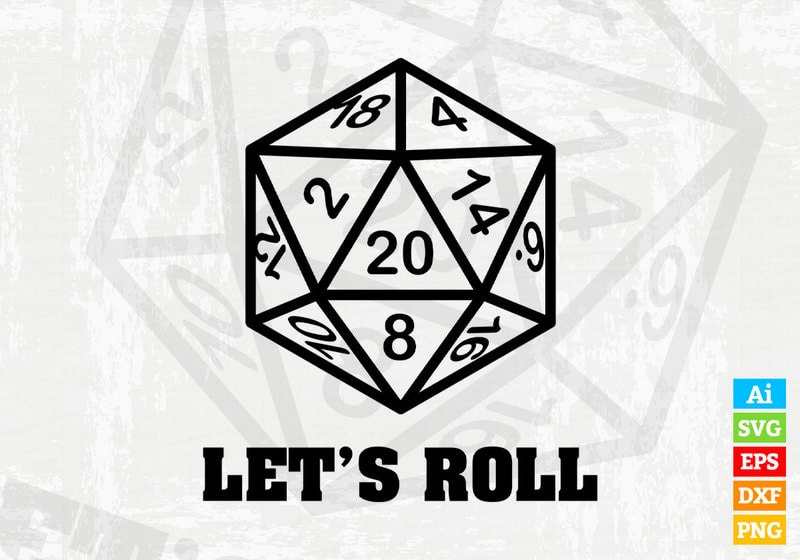 RPG D20 Dice Tabletop Role Gamer 20 Sided Die Watercolor T-Shirt
