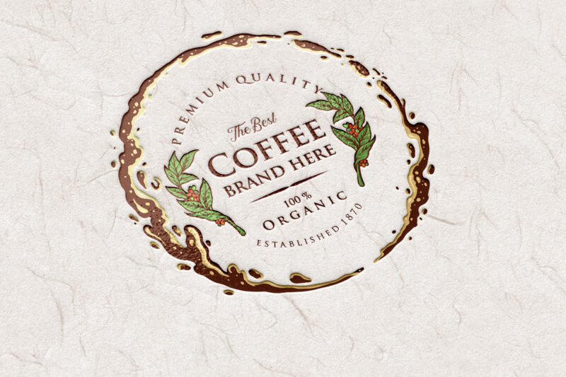 Badge Coffee Label Premium Splashed Logo