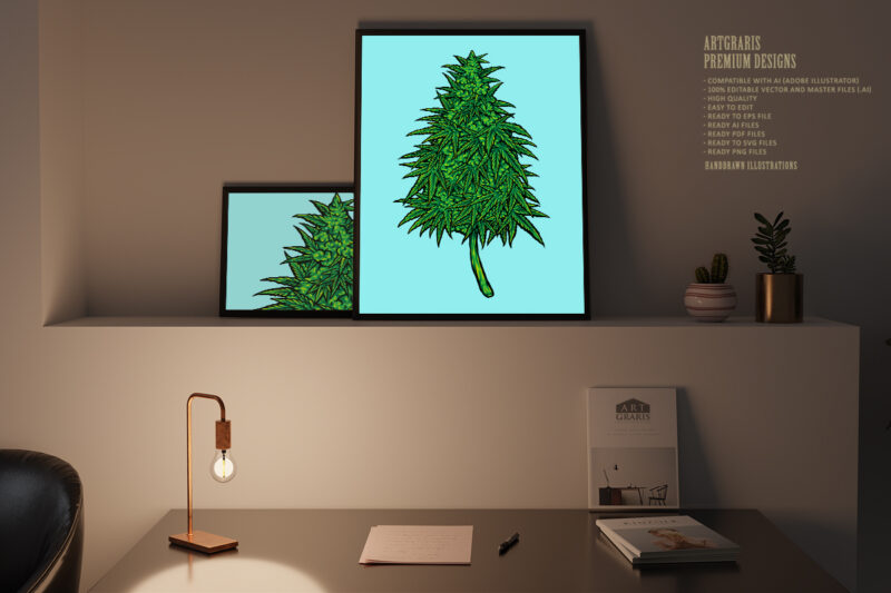 Weed Cannabidiol Leaf Plant Illustrations