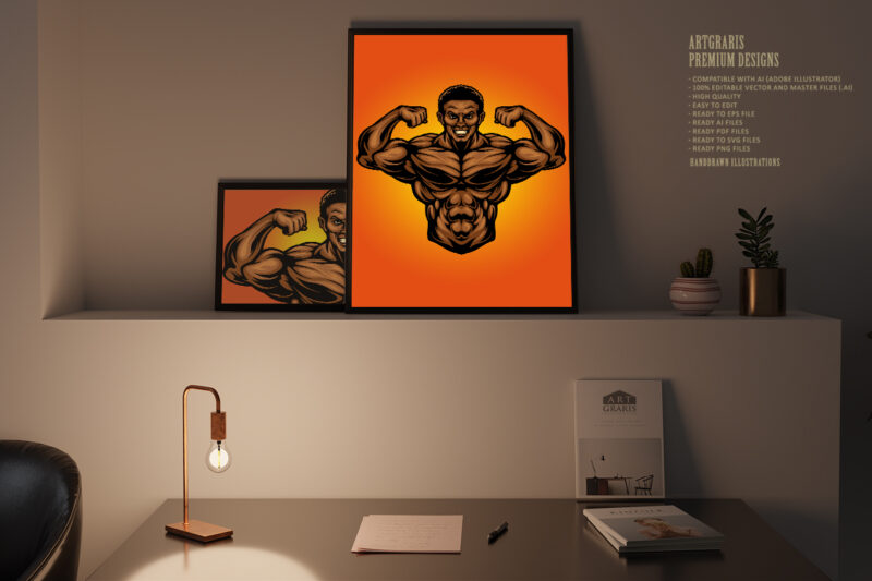 Fitness Gym Power Mascot Illustrations