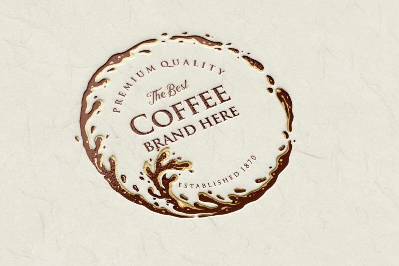 Ring Splashed Logo Coffee Brand Quality