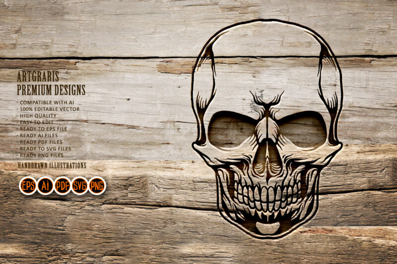 Skull Head Clipart Silhouette