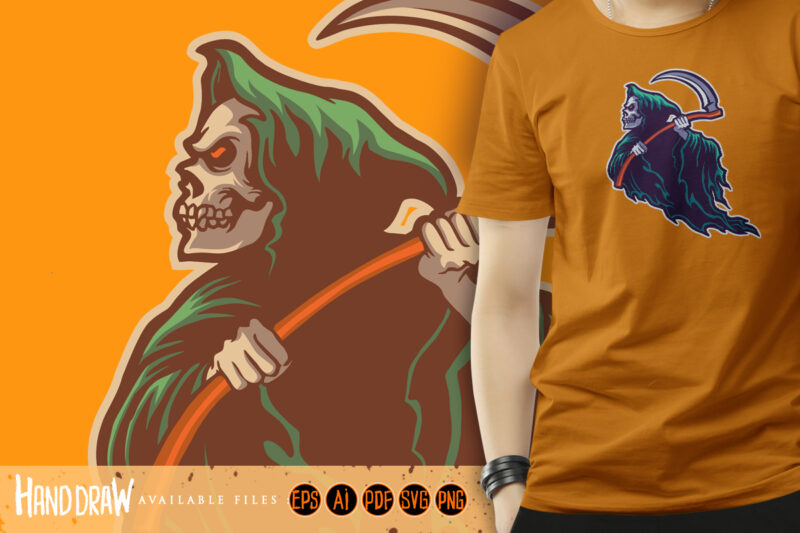 t-shirt vector Grim Reaper Attack Illustrations