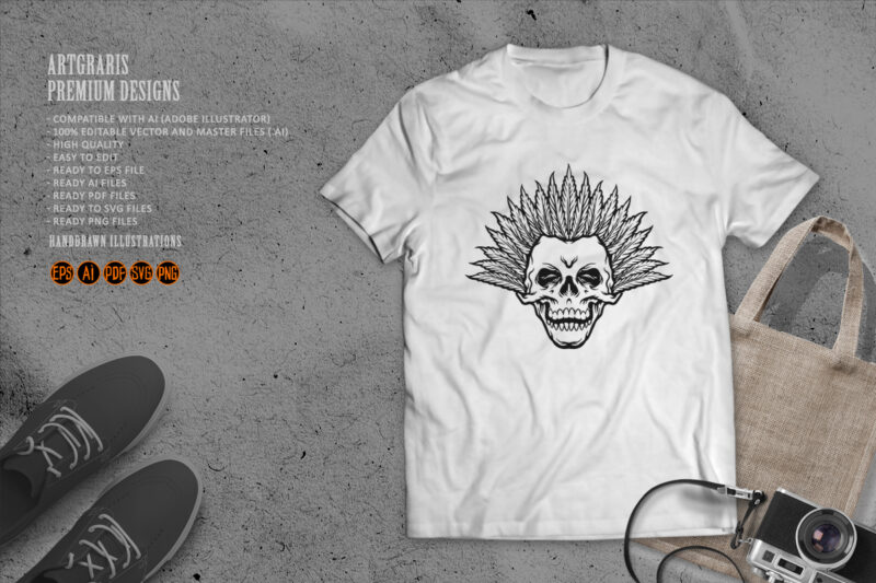 Hair Weed Skull Silhouette