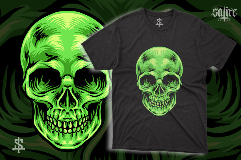 Green Skull Mascot