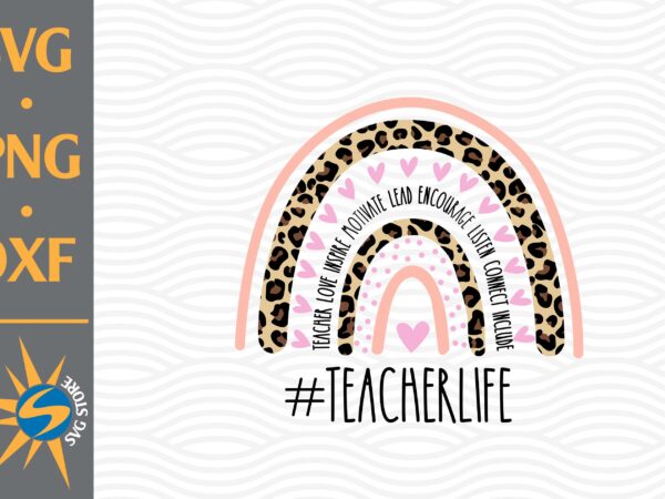 Teacher life rainbow png file t shirt designs for sale