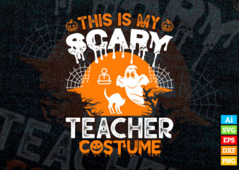 This Is My Scary Teacher Costume Funny Teacher Halloween T-Shirt