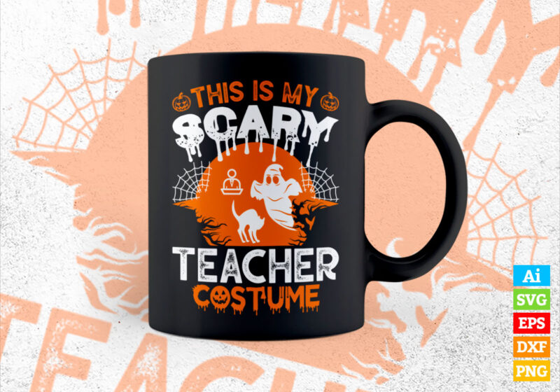 This Is My Scary Teacher Costume Funny Teacher Halloween T-Shirt