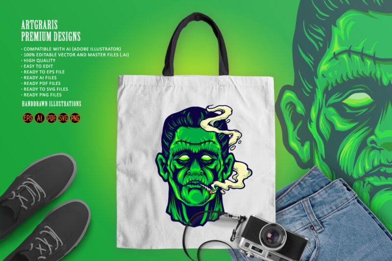 Frankenstein Smoking Cannabis Halloween