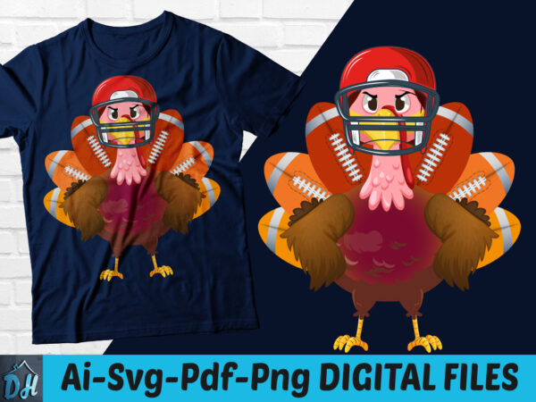 Thanksgiving Football Turkey Instant Digital Download Svg 