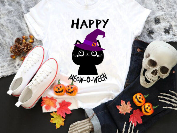 Happy halloween cat svg, happy meow o ween svg, cat halloween svg, halloween svg, black cat svg graphic t shirt