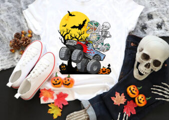 Halloween Monster Truck Crash Pumpkin Dinosaur T rex Png, Halloween Monster Png, Truck Png, Dinosaur Halloween, Pumpkin Png graphic t shirt