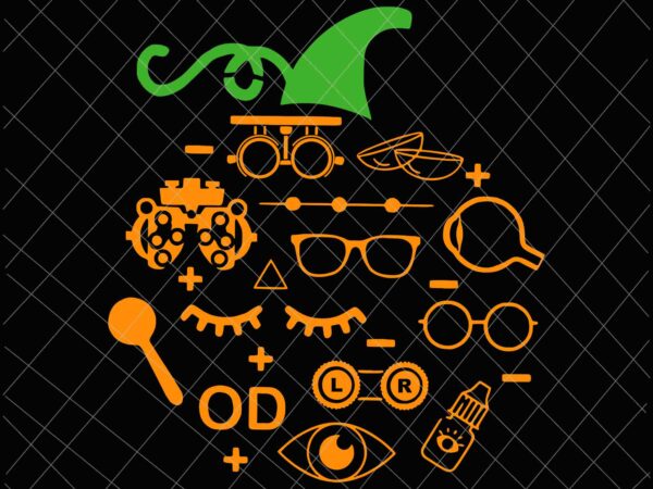 Optometry glasses pumpkin svg, halloween optometrist optician svg, funny halloween svg t shirt design online