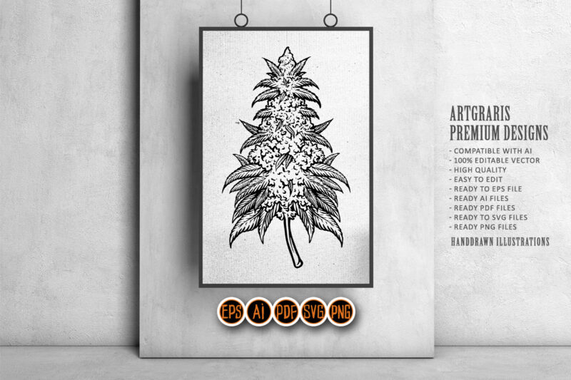 Weed Leaf Cannabis Plant Kush Silhouette