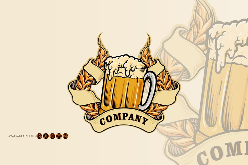 Wheats a glass Beer Badge Illustrations - Buy t-shirt designs