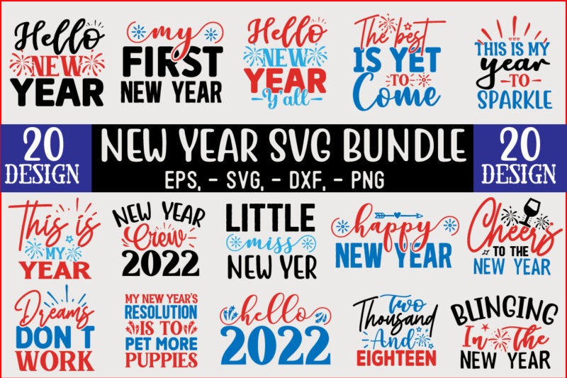 New Year SVG T shirt design Template