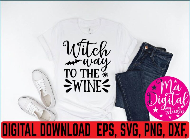 witch way to the wine t shirt template