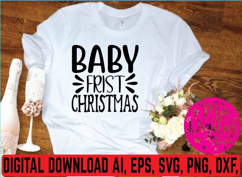 baby frist christmas graphic t shirt