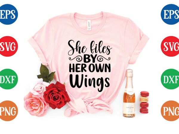 She files by her own wings graphic t shirt