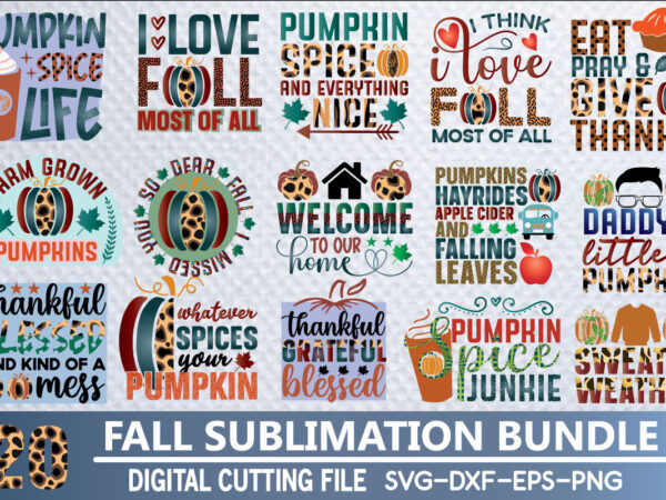 Fall sublimation bundle t shirt graphic design