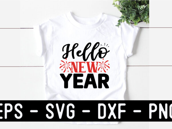 New year svg t shirt design template