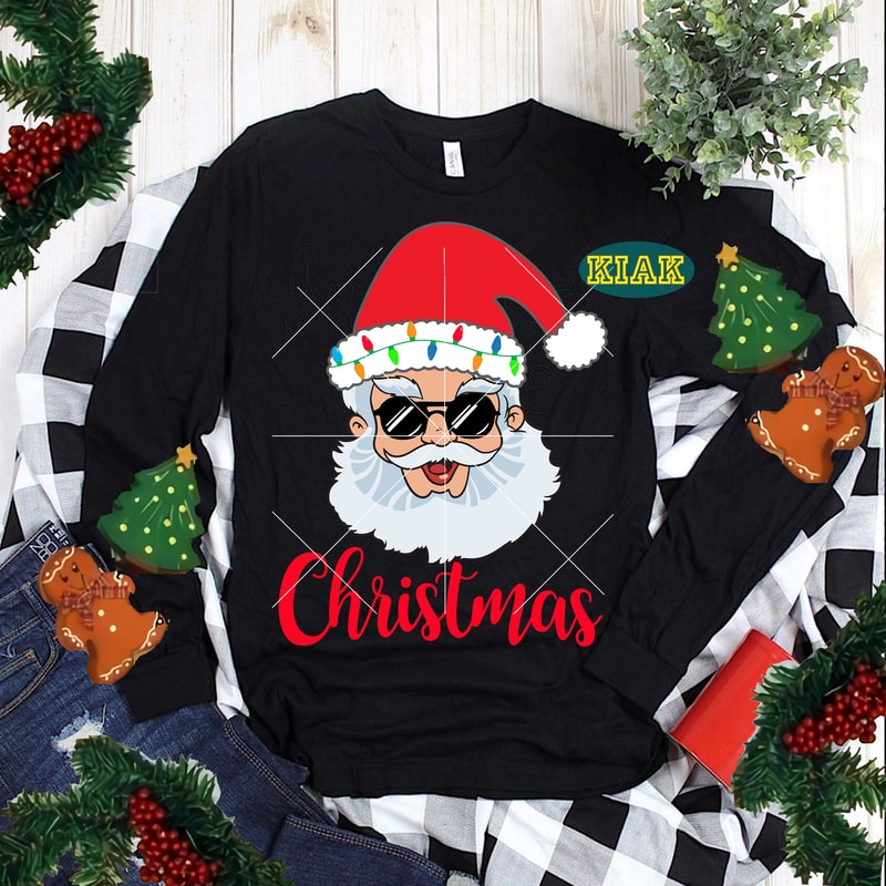 Santa Claus Svg, Santa Claus wearing sunglasses, Merry Christmas 2021 ...