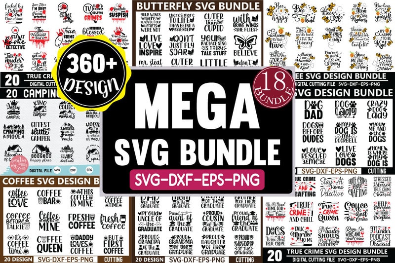 The Mega Svg Bundle - Buy t-shirt designs