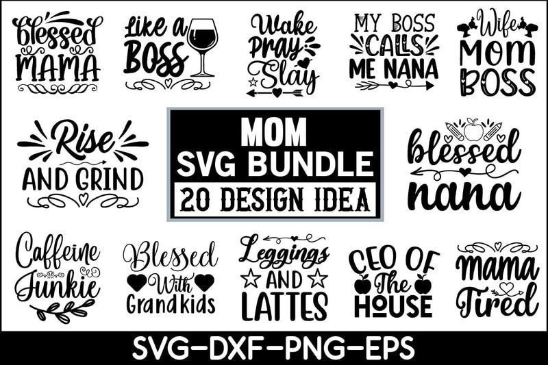 Boho Mama Svg Mama Stressed Blessed Kind of a Mess Svg Png Dxf