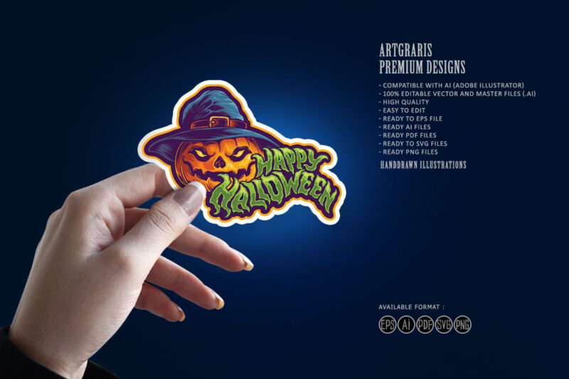 Halloween jack o lantern witch hat Typeface