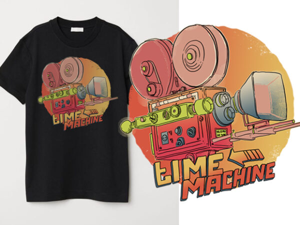 Time machine t shirt designs for sale