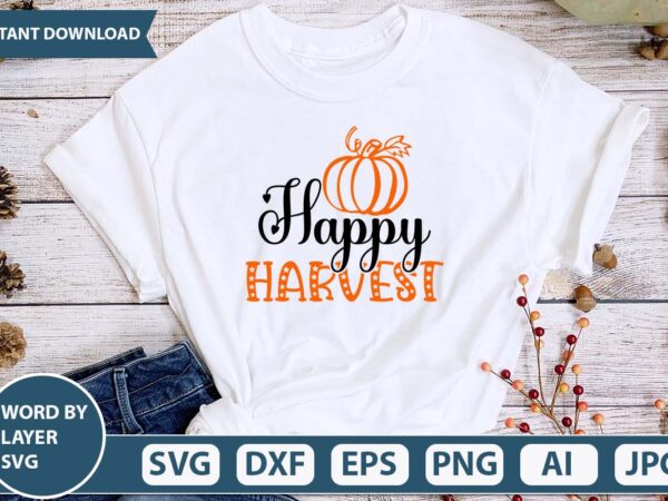 Happy harvest svg vector for t-shirt design