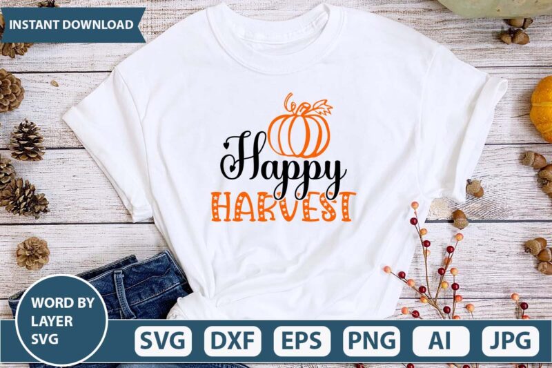 Happy harvest svg vector for t-shirt design